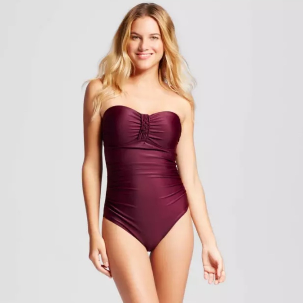 Merona Bandeau Style One Piece Swimsuit Size Small